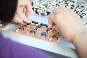 worker assembling electronic factory in China